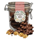 Tarro Hermético Relleno De Exquisitas Rocas De Nueces Con Chocolate Con Leche
