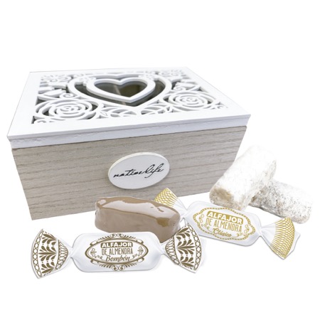 Cajita Labrada Alfajor Almendra y Alfajor Bombón