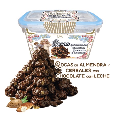 Rocas de Almendra y Cereales con Chocolate con Leche