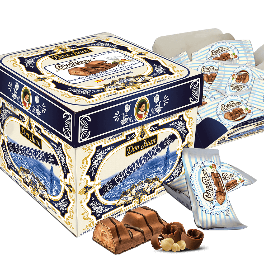 Estuche gourmet de bocaditos de avelllana y chocolate