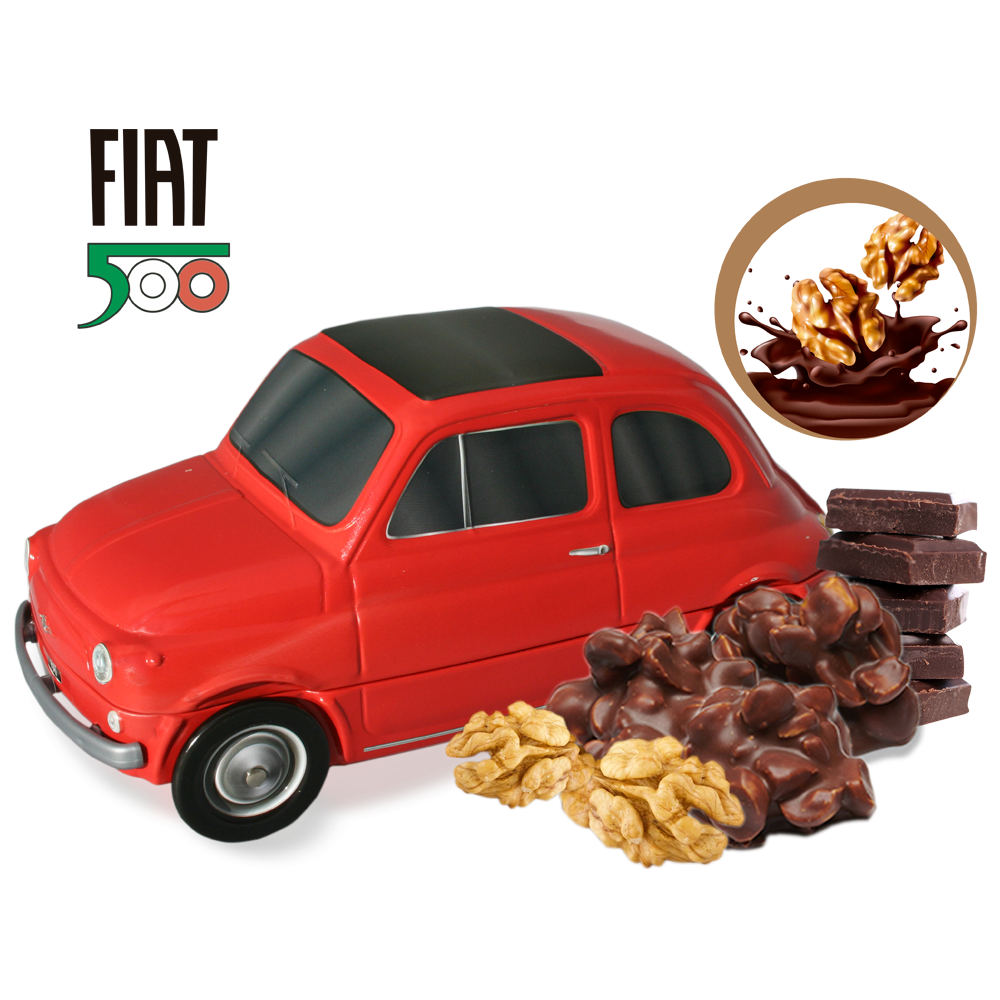 FIAT 500 relleno de rocas de nueces